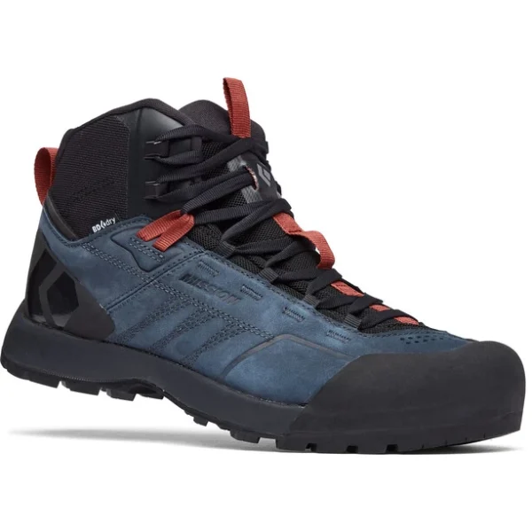 Black Diamond Mission Leather Mid WP Chaussures D’approche Homme, Noir/bleu Top ventes 1