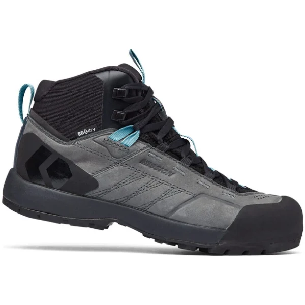 Black Diamond Mission Leather Mid WP Chaussures D’approche Femme, Noir/gris mode pas cher 3