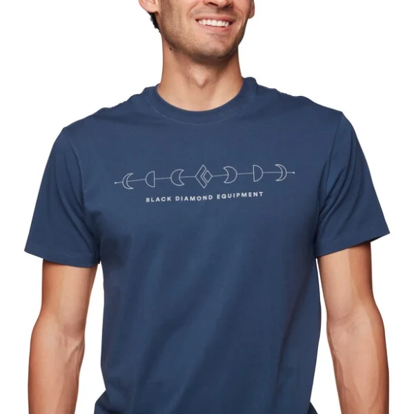 Black Diamond Icon Full Moon SS Tee Men, Bleu vente chaude 5